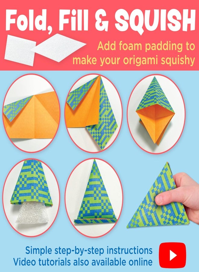 Creativity for Kids Origami Squishies Kit | Fold, Decorate & Squish 24 Bright Paper Creations | DIY Arts & Crafts for Kids to Build STEAM Skills & Creativity (Ages 7+) - Image 5